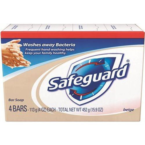 Safeguard Antibacterial Deodorant Bar Soap, Beige - 4 Oz, 4 Ea